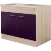 Flex-Well Exclusiv Spülenunterschrank Focus 100 Cm Akazie-Aubergine-Akazie