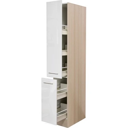 Flex-Well Exclusiv Apotheker-Hochschrank Abaco 30 Cm Perlmutt Glänzend-Akazie 1 Flex-Well Exclusiv Apotheker-Hochschrank Abaco 30 Cm Perlmutt Glänzend-Akazie