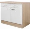 Flex-Well Exclusiv Unterschrank Abaco 100 Cm Perlmutt Glänzend-Akazie
