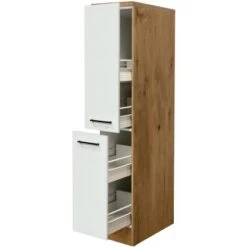 Flex-Well Exclusiv Demi-Apothekerschrank Vintea 30cm Magnolie Matt-Lancelot Oak