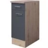 Flex-Well Exclusiv Unterschrank Morena 30 Cm Basaltgrau Matt - San Remo Eiche
