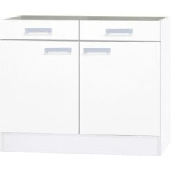 Unterschrank Ohne Arbeitsplatte 100 Cm OPTIkult Oslo214 Feinstruktur Weiß