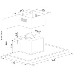Respekta Backofen-Hauben Set EBDH-SET44090BS 90 Cm Black Steel -Küchenbedarf Geschäft 825075 4384 CH44090BSA 04