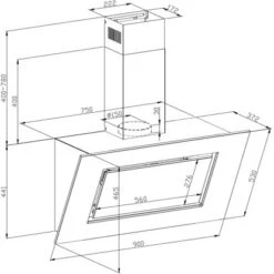Respekta Backofen-Hauben Set EBDH-SET42090BS 90 Cm Black Steel -Küchenbedarf Geschäft 825077 4384 CH42090BSA 11
