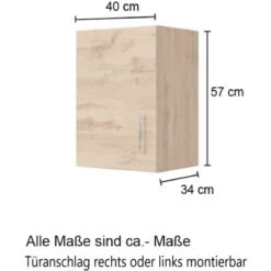 Held Möbel Hängeschrank Sorrento BxHxT 40 Cm X 57 Cm X 34 Cm Weiß-Wotaneiche -Küchenbedarf Geschäft 853727 11016600 5