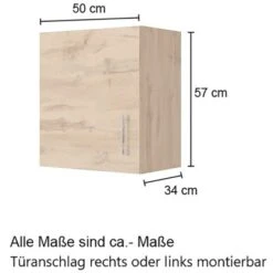 Held Möbel Hängeschrank Sorrento BxHxT 50 X 57 X 34 Cm Wotaneiche-Wotaneiche -Küchenbedarf Geschäft 853741 11016600 4