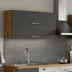 Held Möbel Klapphängeschrank Sorrento B110 X H57 X T34 Cm Anthrazit-Wotaneiche -Küchenbedarf Geschäft 853750 11016600 6