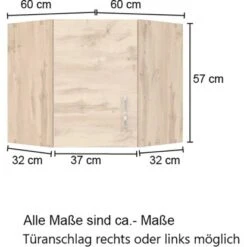 Held Möbel Eckhängeschrank Sorrento BxHxT 60 Cm X 57 Cm X 60 Cm Weiß-Wotaneiche -Küchenbedarf Geschäft 853755 11016600 4