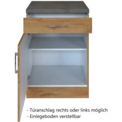 Held Möbel Unterschrank Sorrento 50 X 85 X 60 Cm Tür Schubk. + EL-Boden Wotanei. -Küchenbedarf Geschäft 853763 11016600 3