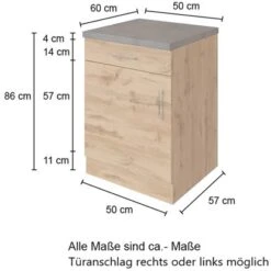 Held Möbel Unterschrank Sorrento 50 X 85 X 60 Cm Tür Schubk. + EL-Boden Wotanei. -Küchenbedarf Geschäft 853763 11016600 4