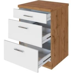 Held Möbel Auszugsschrank Sorrento 50 X 85 X 60 Cm Schubk. 2 Ausz. Weiß-Wotanei. -Küchenbedarf Geschäft 853778 11016600 3