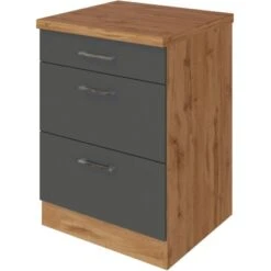 Held Möbel Auszugsschrank Sorrento 50 X 85 X 60 Cm Schubk. 2 Ausz. Anthr.-Wotan.