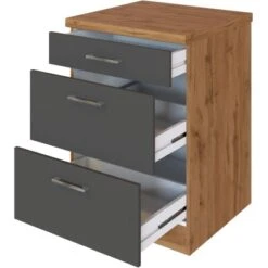 Held Möbel Auszugsschrank Sorrento 50 X 85 X 60 Cm Schubk. 2 Ausz. Anthr.-Wotan. -Küchenbedarf Geschäft 853781 11016600 3