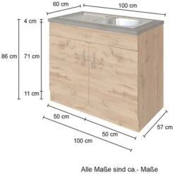 Held Möbel Spülenschrank Sorrento BxHxT 100x85x60 Cm 2 Türen Weiß-Wotaneiche 18 Held Möbel Spülenschrank Sorrento BxHxT 100x85x60 Cm 2 Türen Weiß-Wotaneiche -Küchenbedarf Geschäft 853804 11016600 4