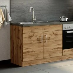 Held Möbel Spülenschrank Sorrento B100 X H85 X T60 Cm 2 Türen Wotaneiche -Küchenbedarf Geschäft 853819 11016600 13