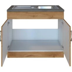 Held Möbel Spülenschrank Sorrento B100 X H85 X T60 Cm 2 Türen Wotaneiche -Küchenbedarf Geschäft 853819 11016600 3