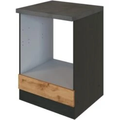 Held Möbel Herdumbau Sorrento 60 X 85 X 60 Cm Nische F. Ofen Wotaneiche-Grafit