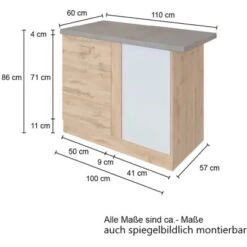 Held Möbel Eckunterschrank Sorrento 110 X 85 X 60 Cm M. Tür + EL-Boden Wotaneic. -Küchenbedarf Geschäft 853845 11016600 4