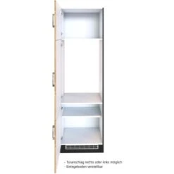 Held Möbel Kühlschrankumbau Sorrento B60x H200x T60 Cm Nische Wotaneiche-Grafit -Küchenbedarf Geschäft 853862 11016600 3