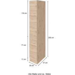 Held Möbel Apothekerschrank Sorrento 30x 200x 60 Cm 2 Aus. 5 Fäch. Wotan.-Graf. -Küchenbedarf Geschäft 853945 11016600 4