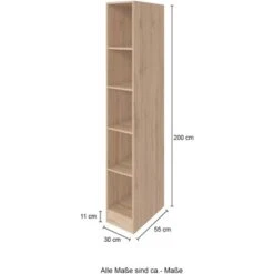 Held Möbel Küchenregal Sorrento BxHxT 30x 200x 60 Cm 4 Einlegeböden Wotaneiche -Küchenbedarf Geschäft 853948 11016600 3