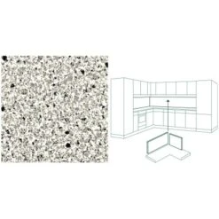 Küchenrückwand 296 Cm X 58,5 Cm Stein Weiß-Schwarz Steindekor (ST 21) -Küchenbedarf Geschäft 854818 picture 1